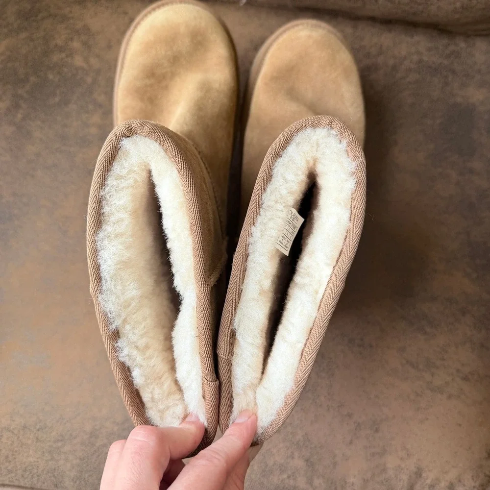 Koolaburra by‎ UGG Women's Koola Short Chestnut Suede Winter Cozy Boots Size 8